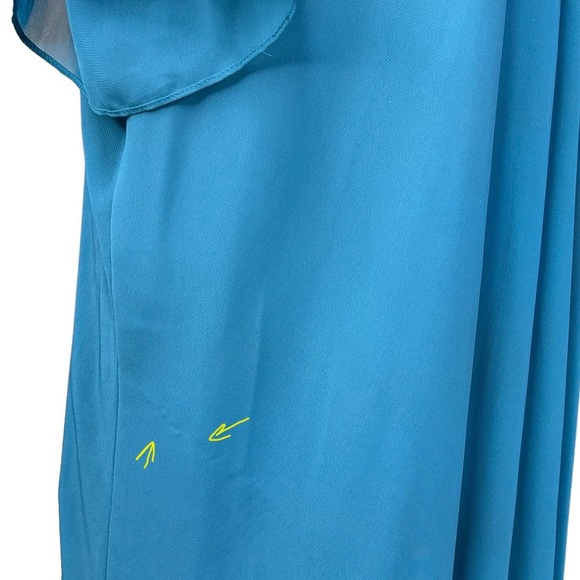 NEW Catherines Tiered Chiffon Maxi Dress 1X Rhinestone Keyhole Formal Party - Picture 10 of 13